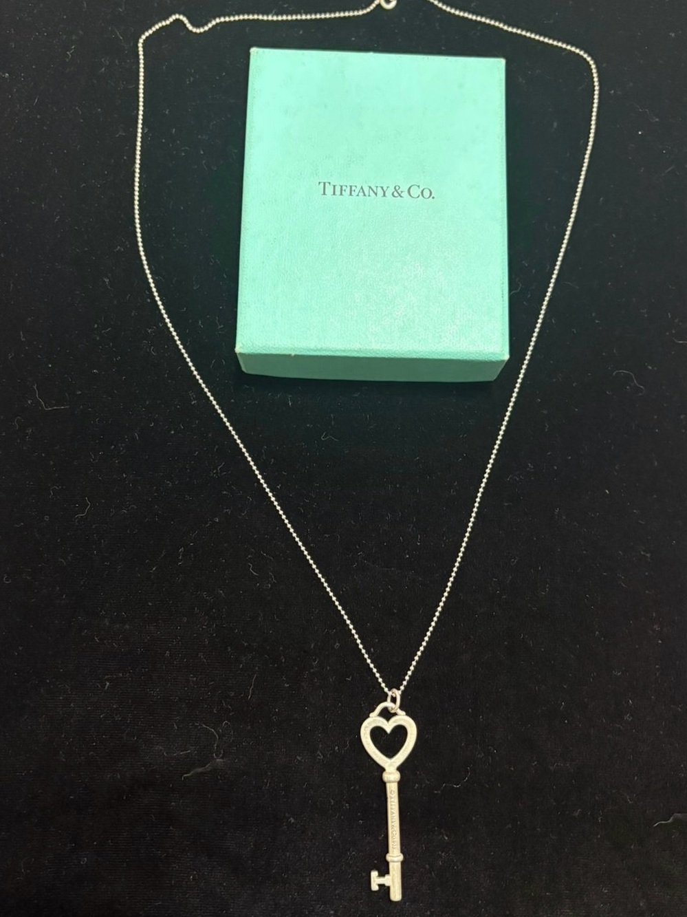 Authentic Tiffany & Co. Sterling Silver Heart Key Necklace